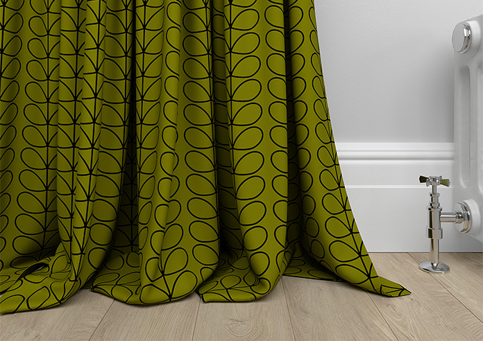 Orla Kiely Linear Stem, Olive & Black - Made to Measure Curtains - Image 6